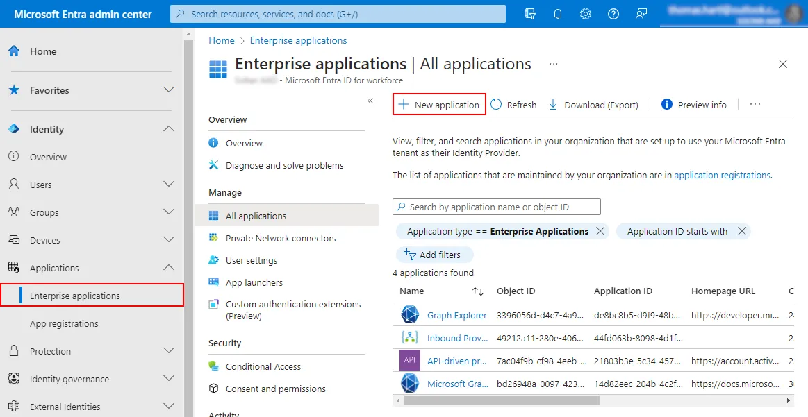 Abbildung 2: Enterprise application hinzufügen