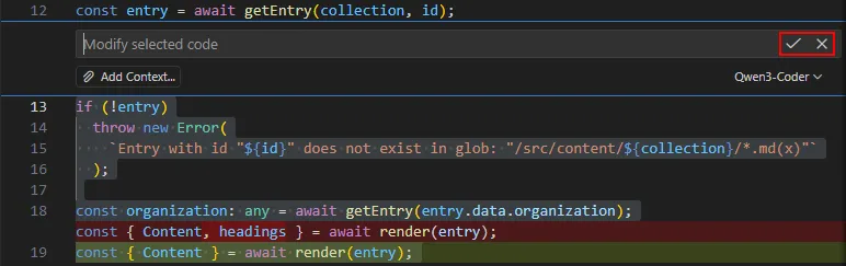 Abbildung 5: Fix Code bestätigen